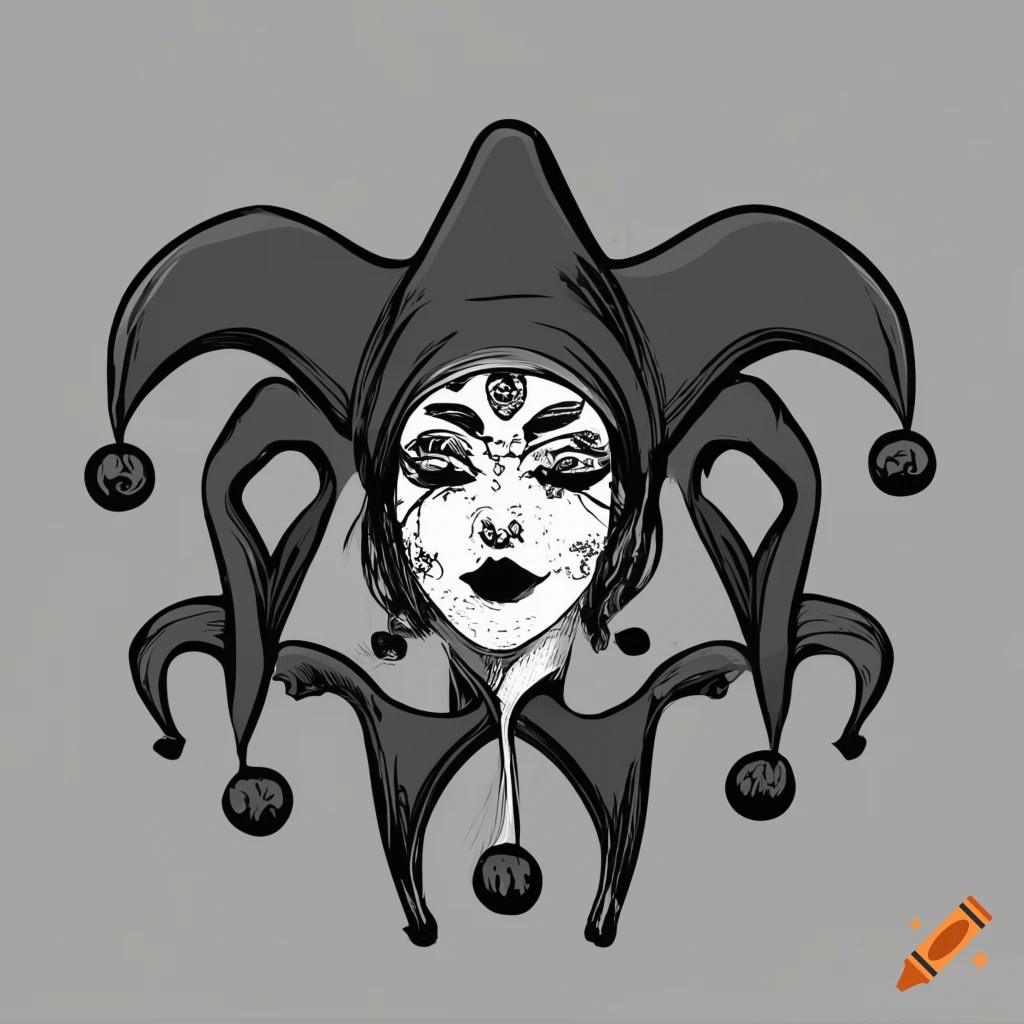 Jester black and white vector