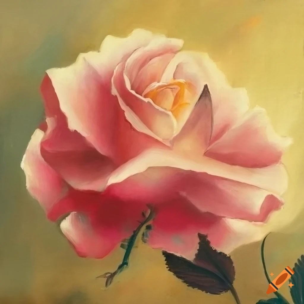 A vintage oil painting of wild roses