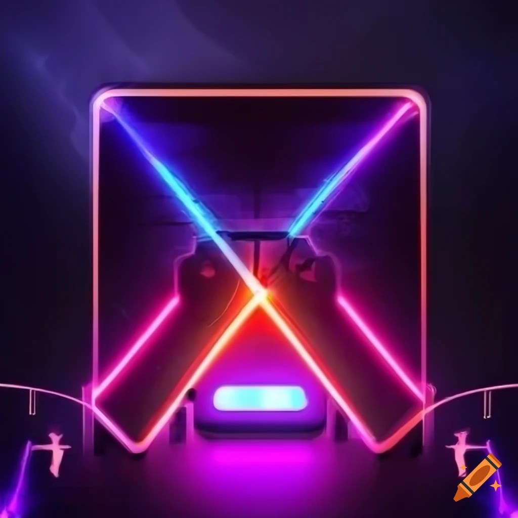 Banner for gamers, with neon lights and futuristic style on Craiyon