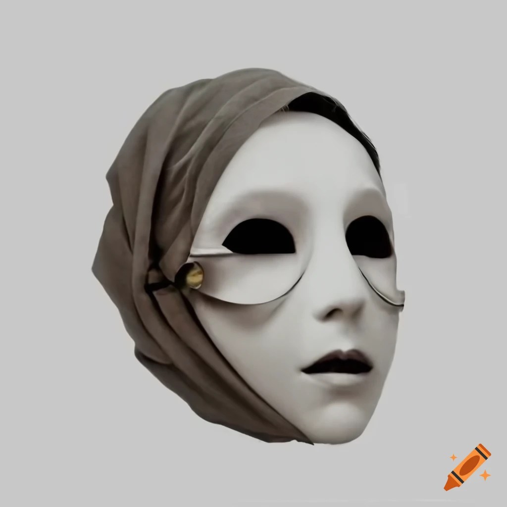 Masks on white backgroud for theme similar to game children of silenttown