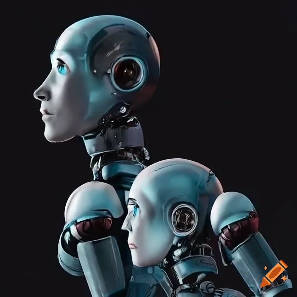 A picture of two robots illustrating strong ai and weak ai by one being