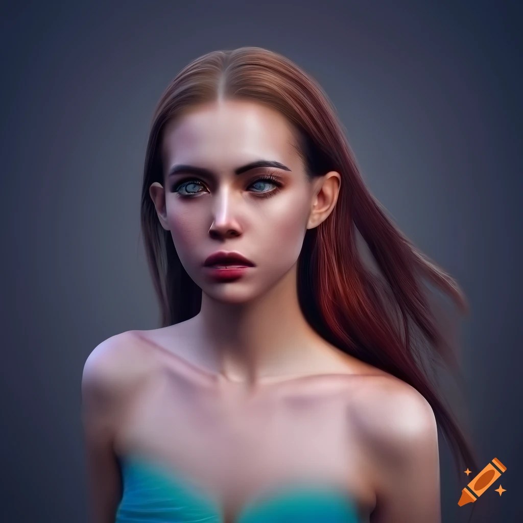 High angle photo, detailed face, realistic skin texture, beautiful dress, 85mm f/1.2 art lens