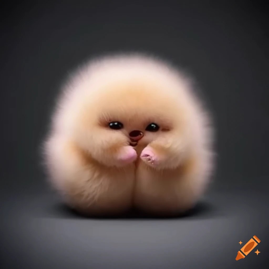 A super cute cuddly little ball of fur with amazing eyes on Craiyon