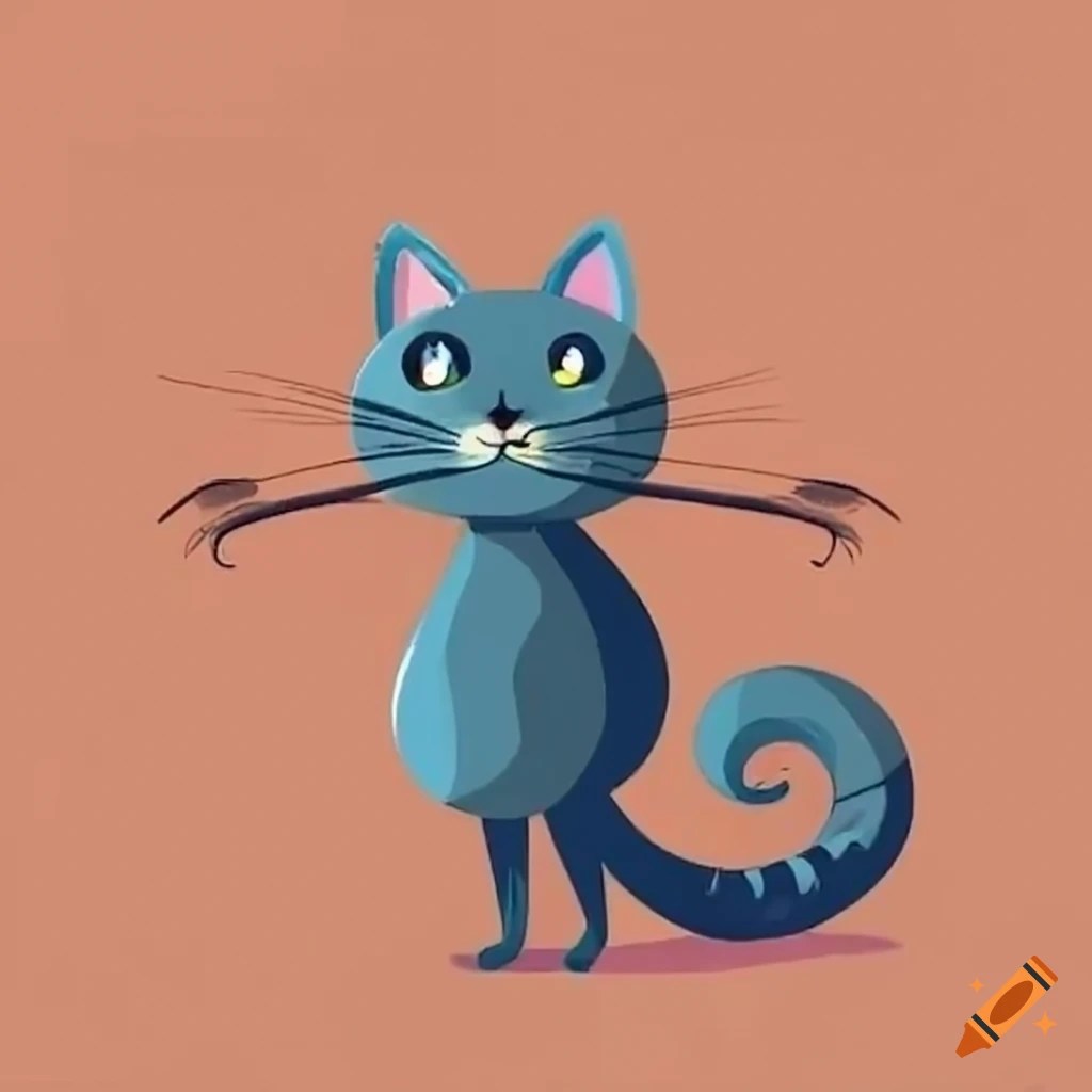 A cat walking by two leg