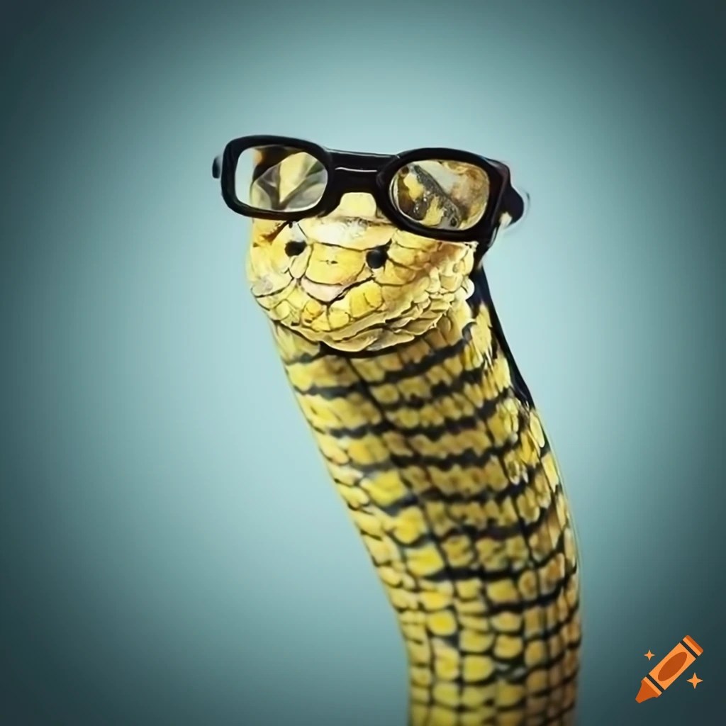 Snake with glasses on Craiyon