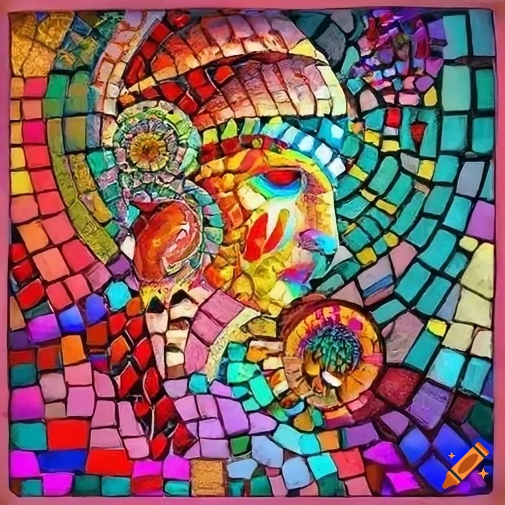 Embark on a journey into the mesmerizing world of mosaic art. create drawings that mimic the