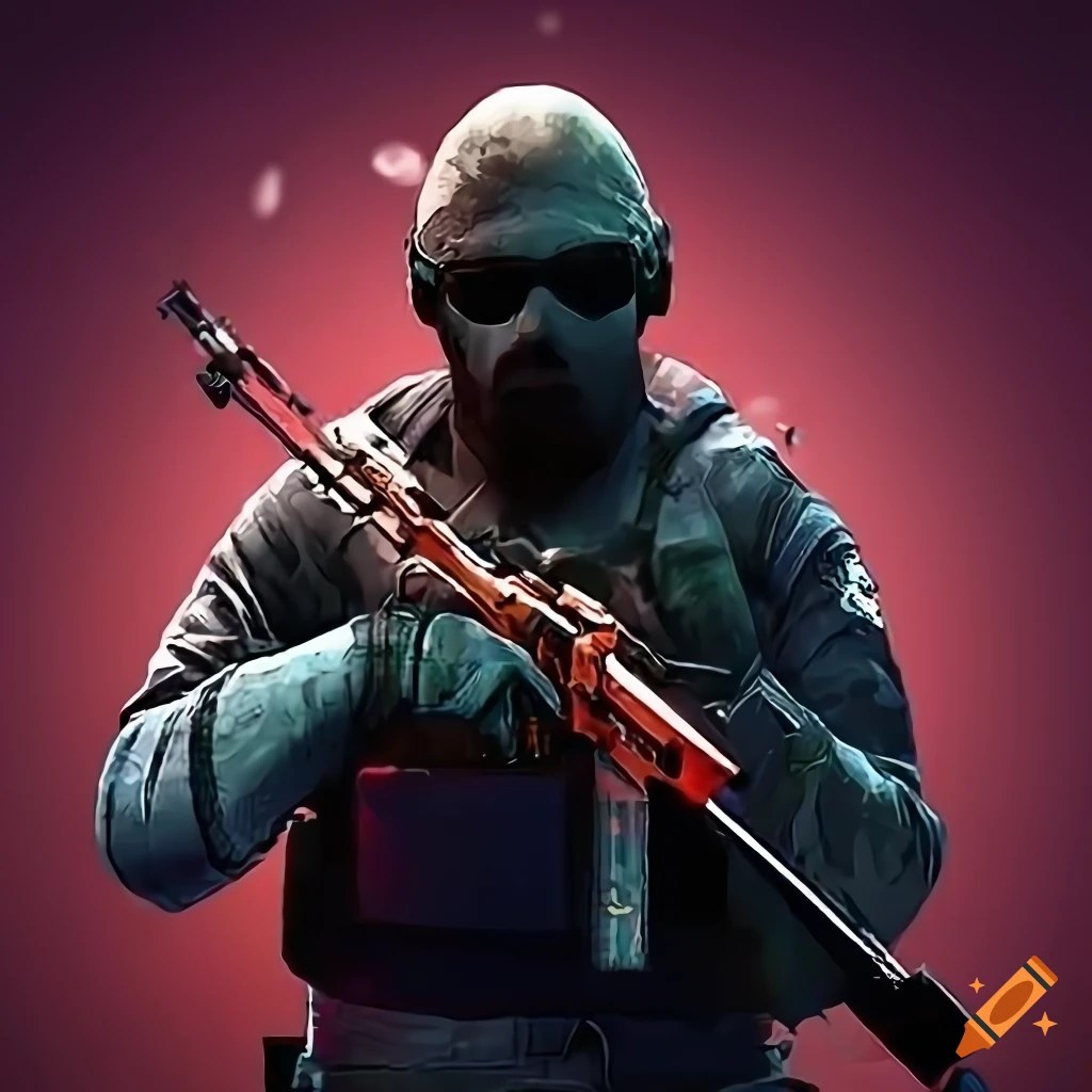 Counter strike global offensive themed profile picture for a male on