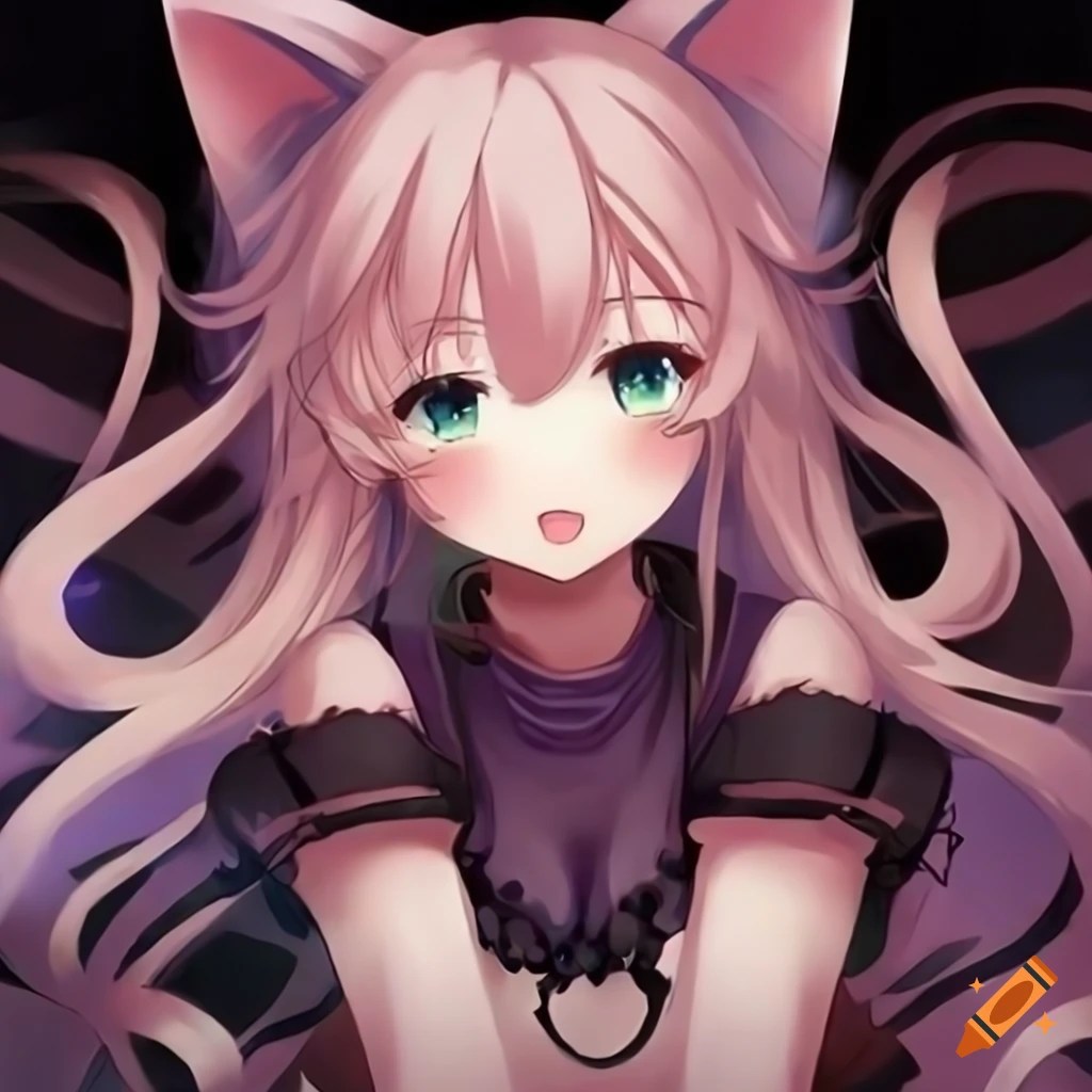 Anime cat girl on Craiyon