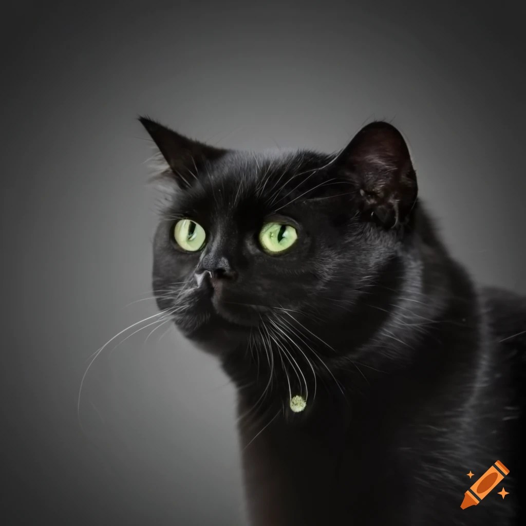 Black cat with an white spot on its chest