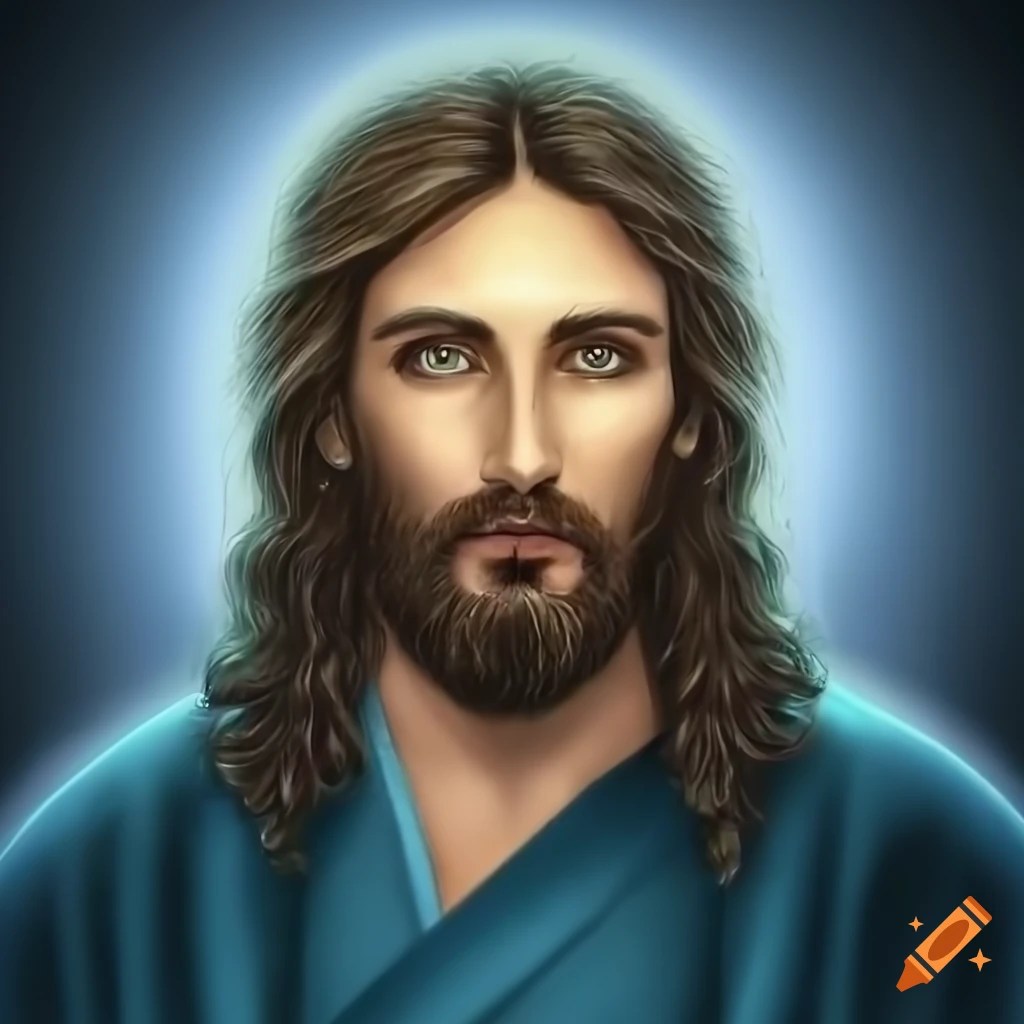 Jesus christ, long hair, beard, defined eyes, greenishbrown eyes, perfect eyes, darker skin