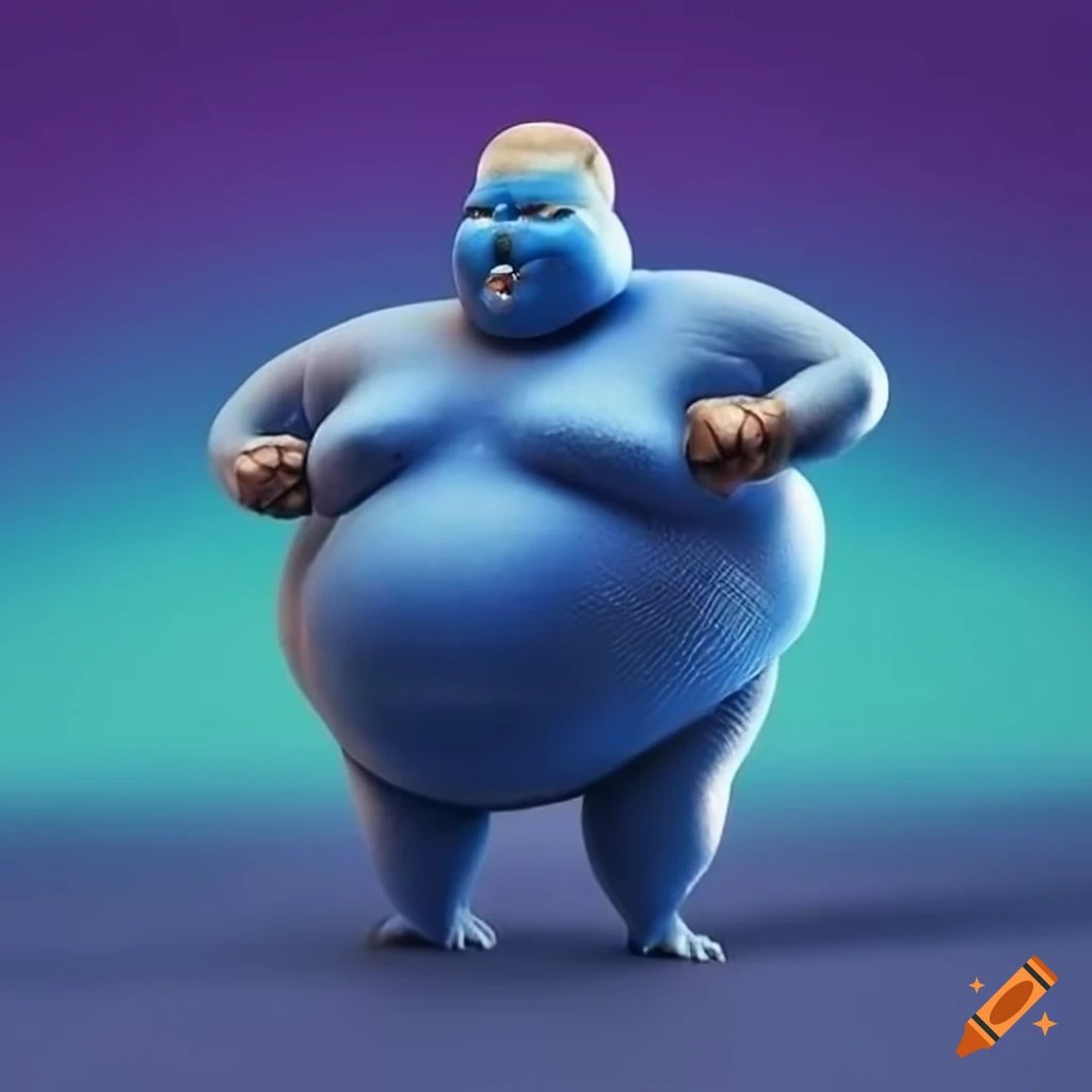 Fat blue guy on Craiyon