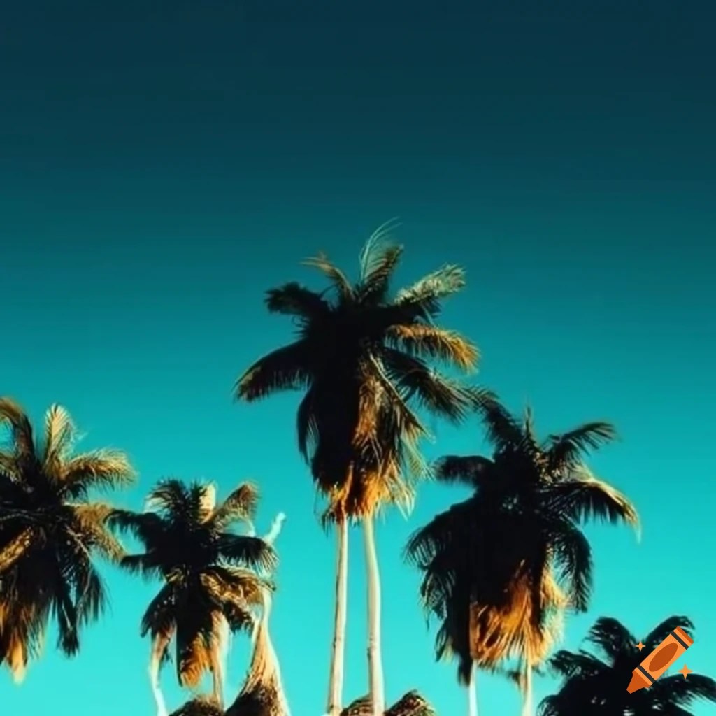 Palm trees on a sunny day on Craiyon