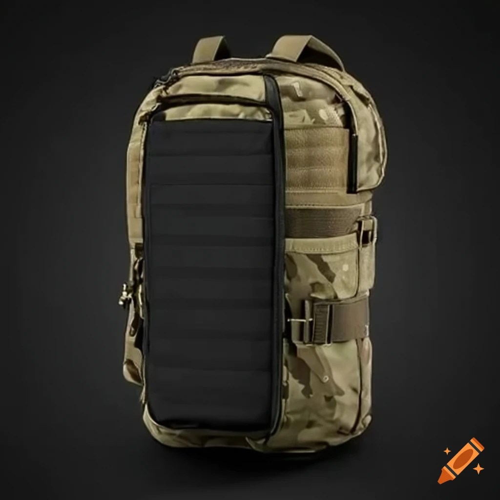 Streamlined tactical backpack with quick access design on Craiyon