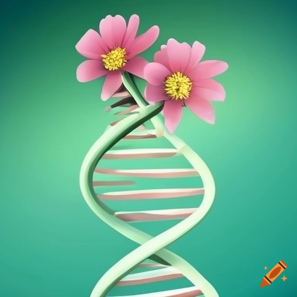 Dnainspired illustration of a flower plant