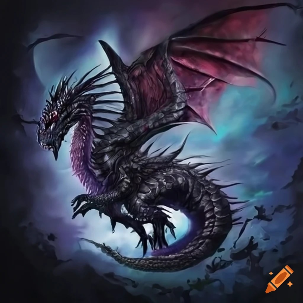 Realistic dark matter dragon artwork