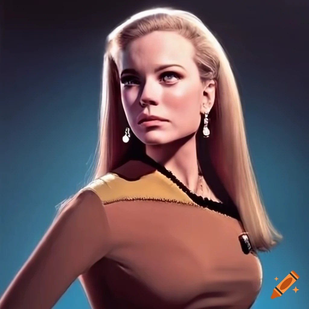 Cosplay of female captain kirk from star trek on Craiyon