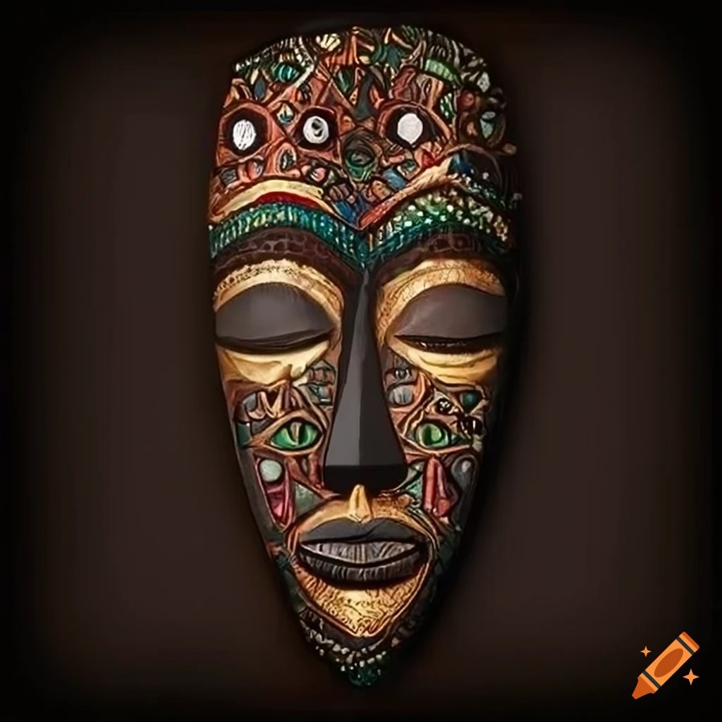 Digital art of an african mask on Craiyon