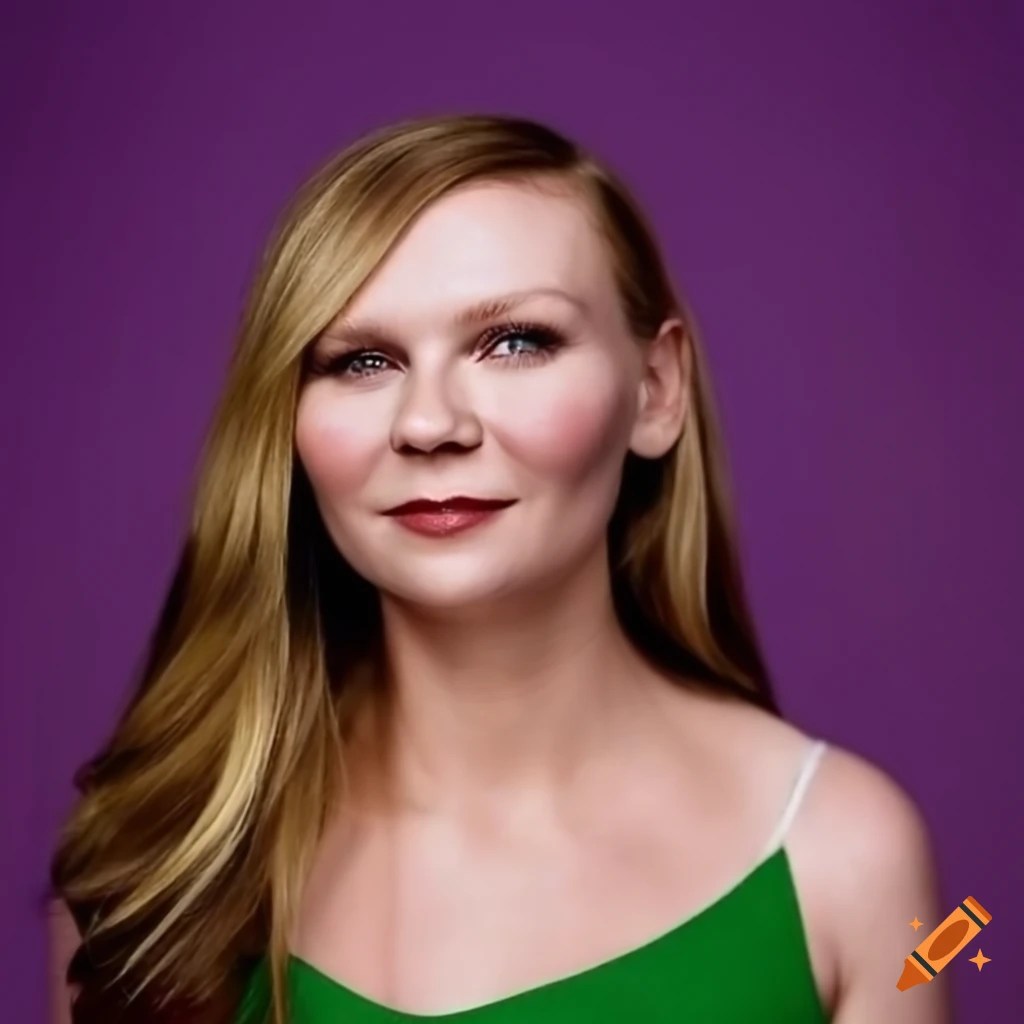 Kirsten dunst smiling in green tank top on Craiyon