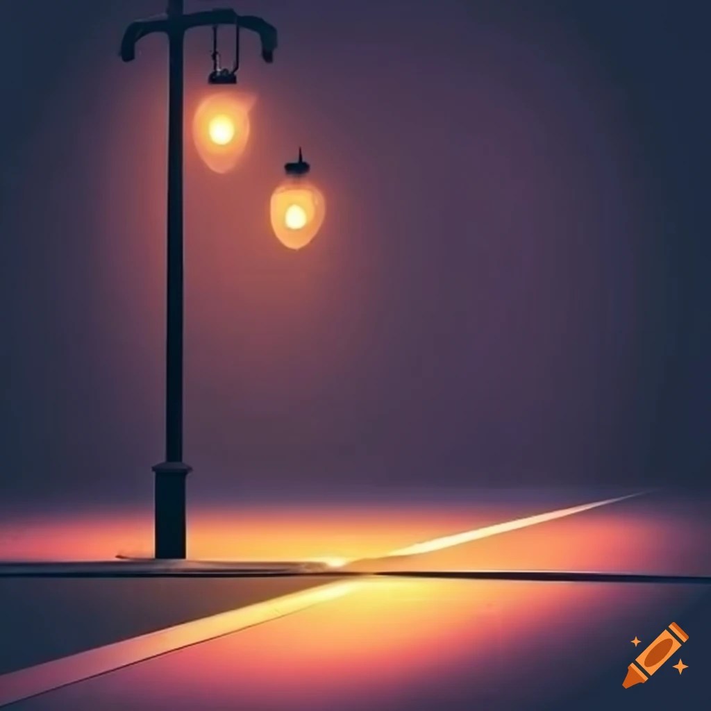 Sleek modern street light on a sunlit city street on Craiyon