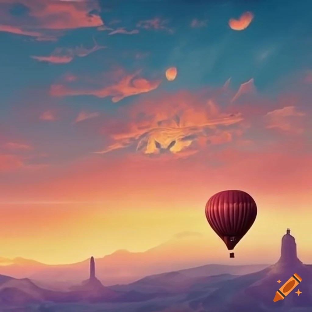 Colorful hot air balloon wallpaper on Craiyon