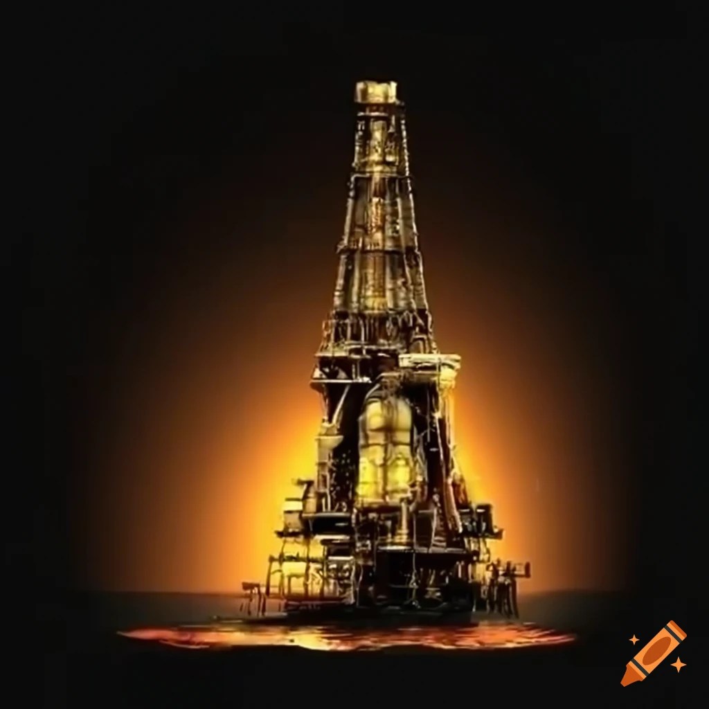 Animated gif of black and gold oil and gas design on Craiyon