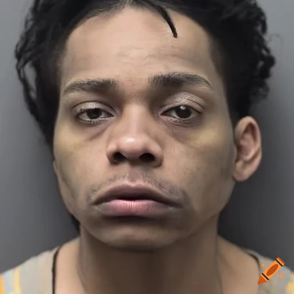 Mugshots of a man arrested by police on Craiyon