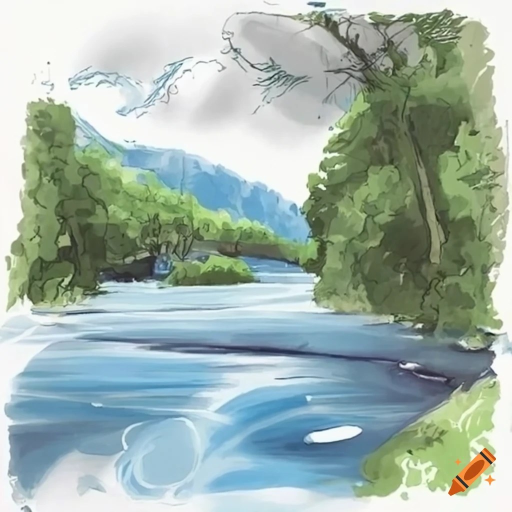 River flowing through a scenic landscape
