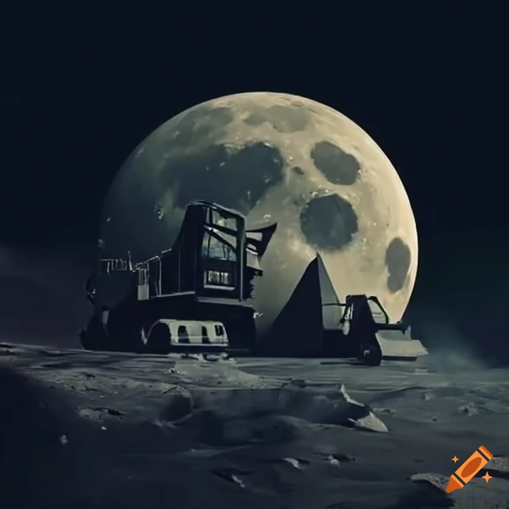 Moon mining with excavators