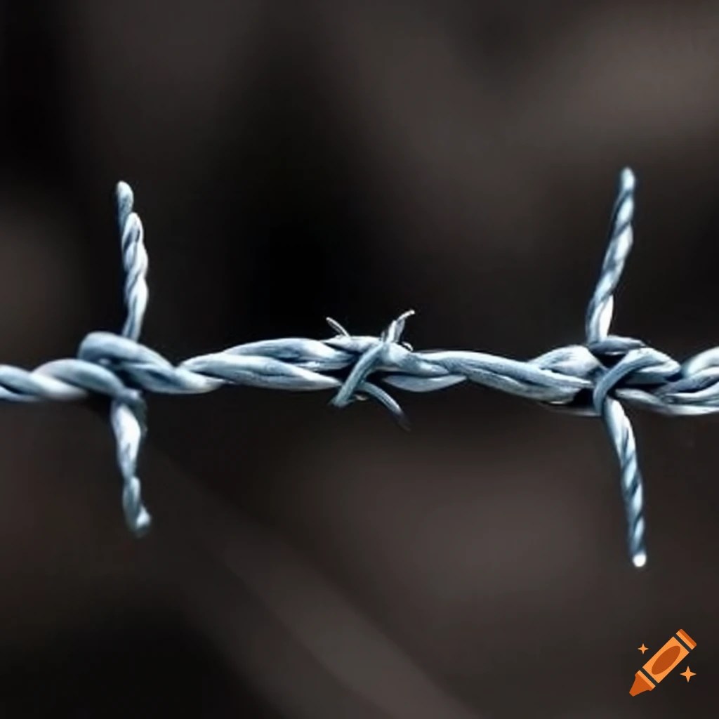 Curved barbed wire piece on Craiyon