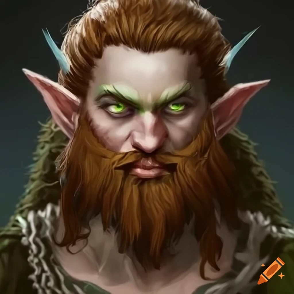 Male elf with a beard on Craiyon