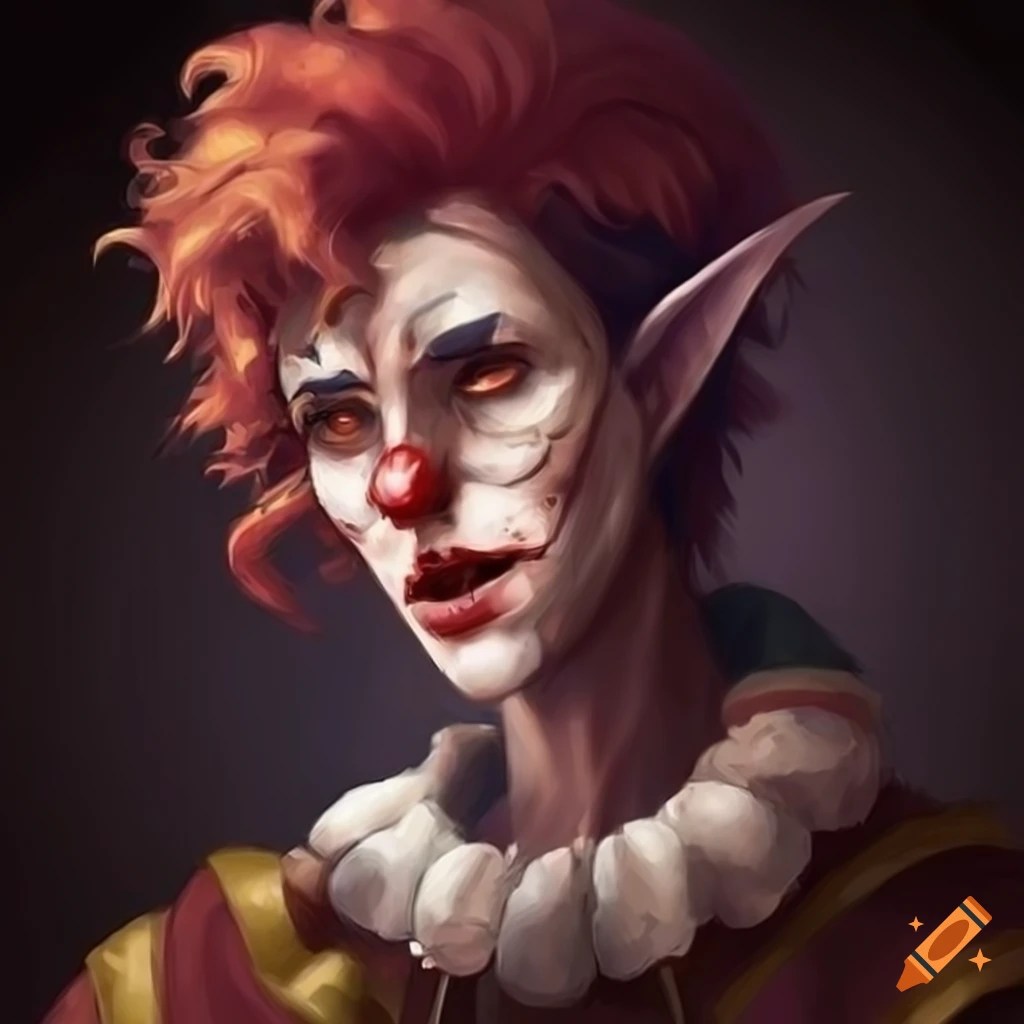 Portrait of a jester bard from baldur's gate on Craiyon