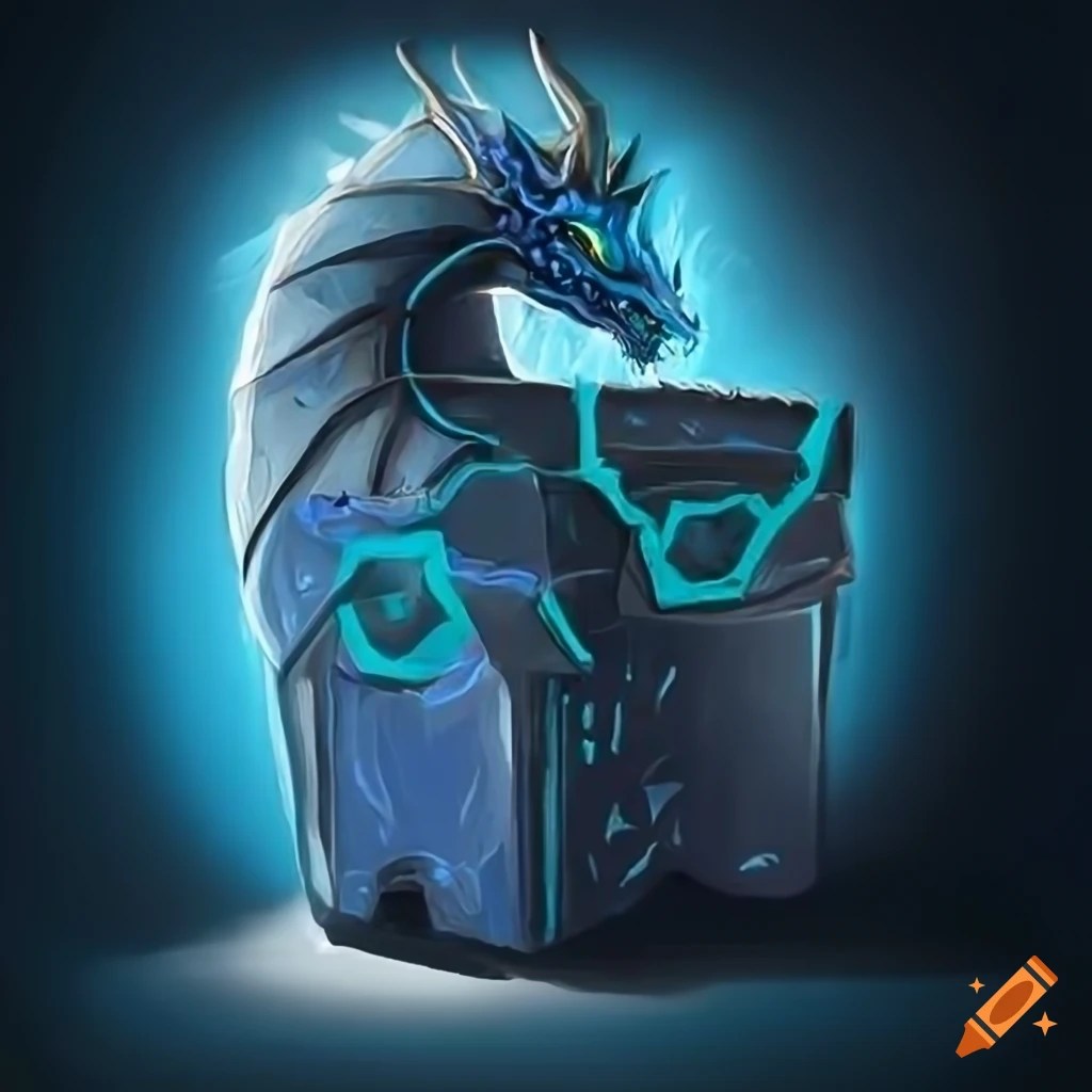 Futuristic recycle bin with dragon icon on Craiyon