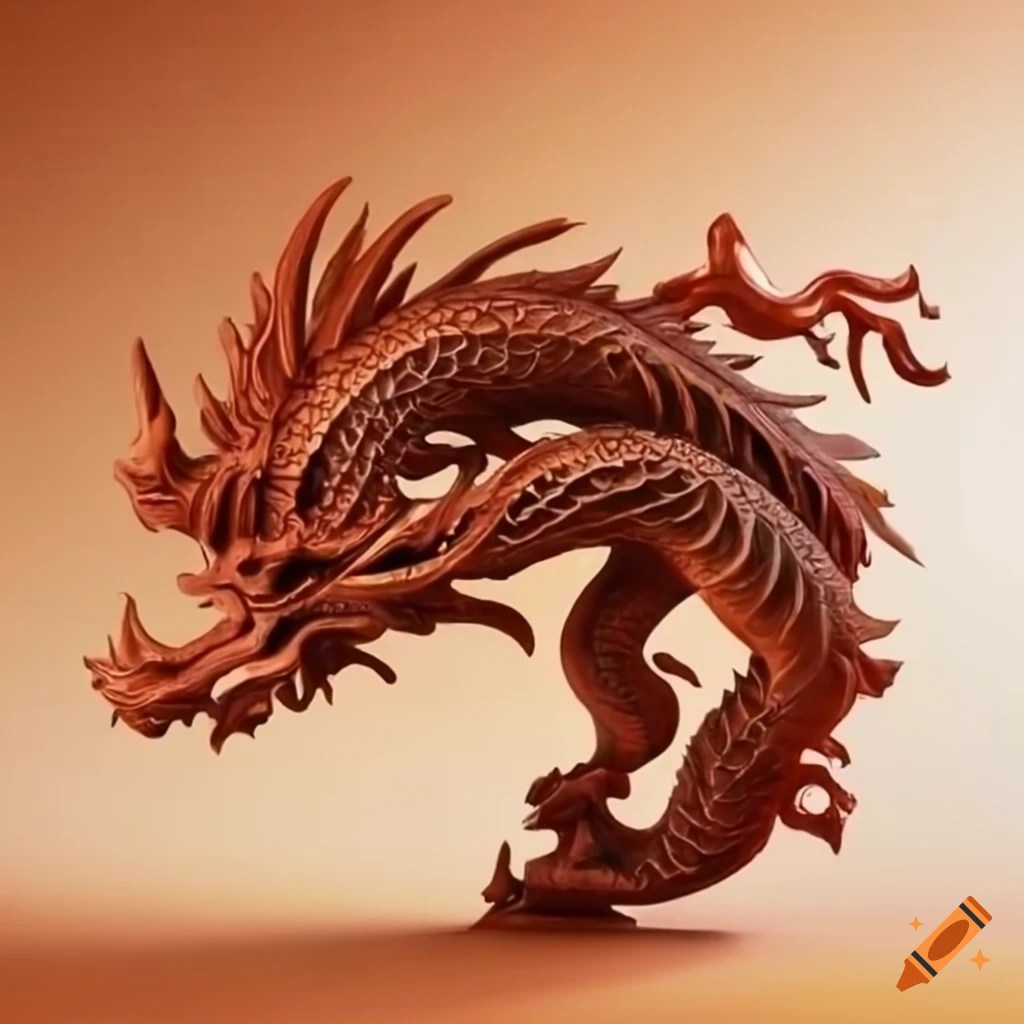 Surreal chinese wood dragon artwork on Craiyon