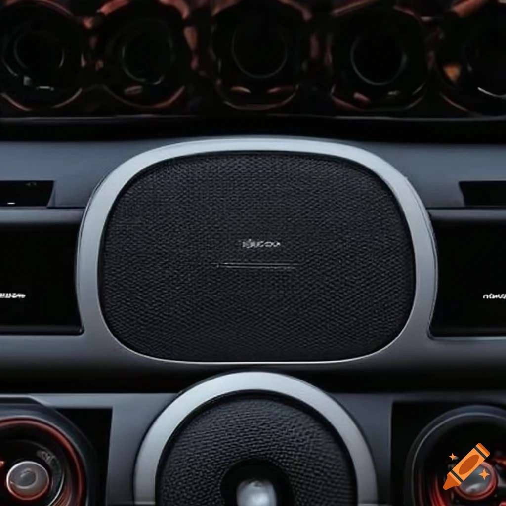 Car dashboard with coaxial speakers on Craiyon