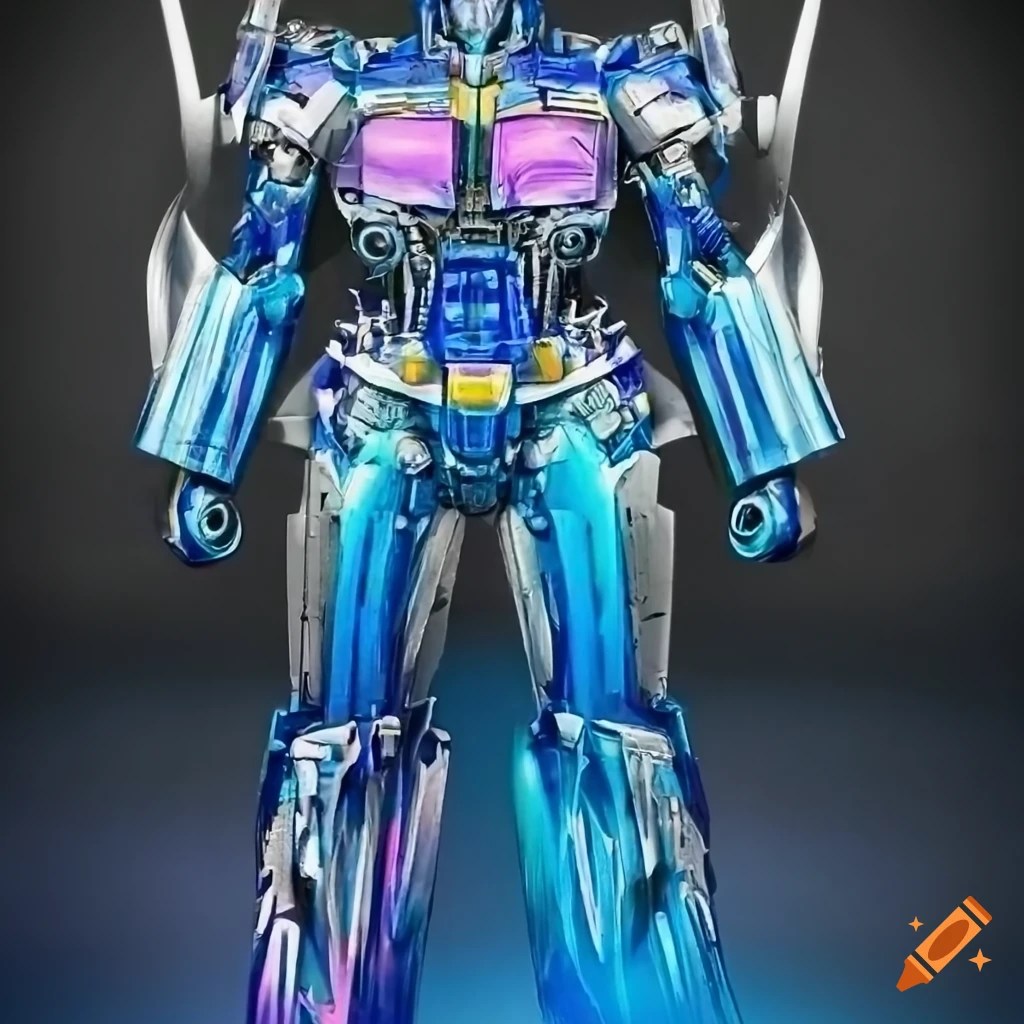 Artistic photo of a detailed optimus prime figurine on Craiyon
