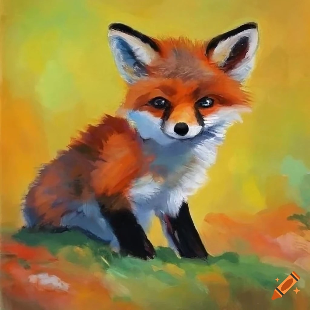 August macke painting of baby foxes resting on the ground