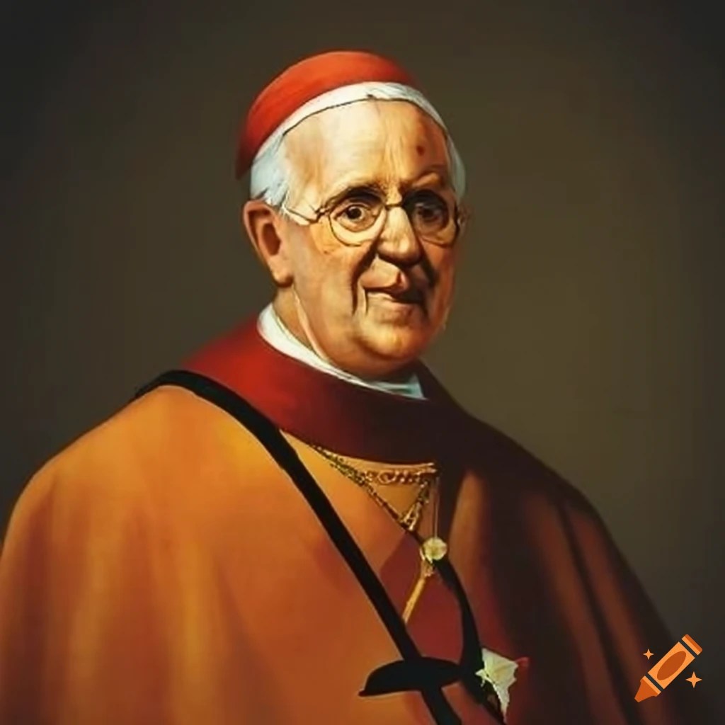 Satirical image of don beveridge as a pope on Craiyon