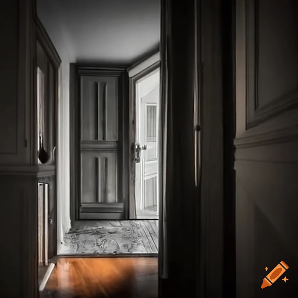 Closeup of bedroom door being slammed shut on Craiyon