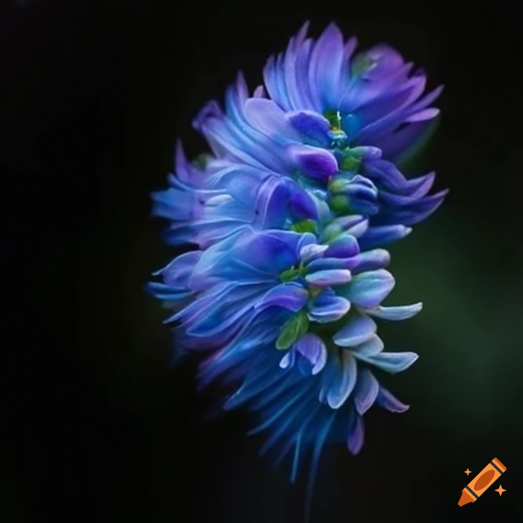 Blue flower arrangement on Craiyon