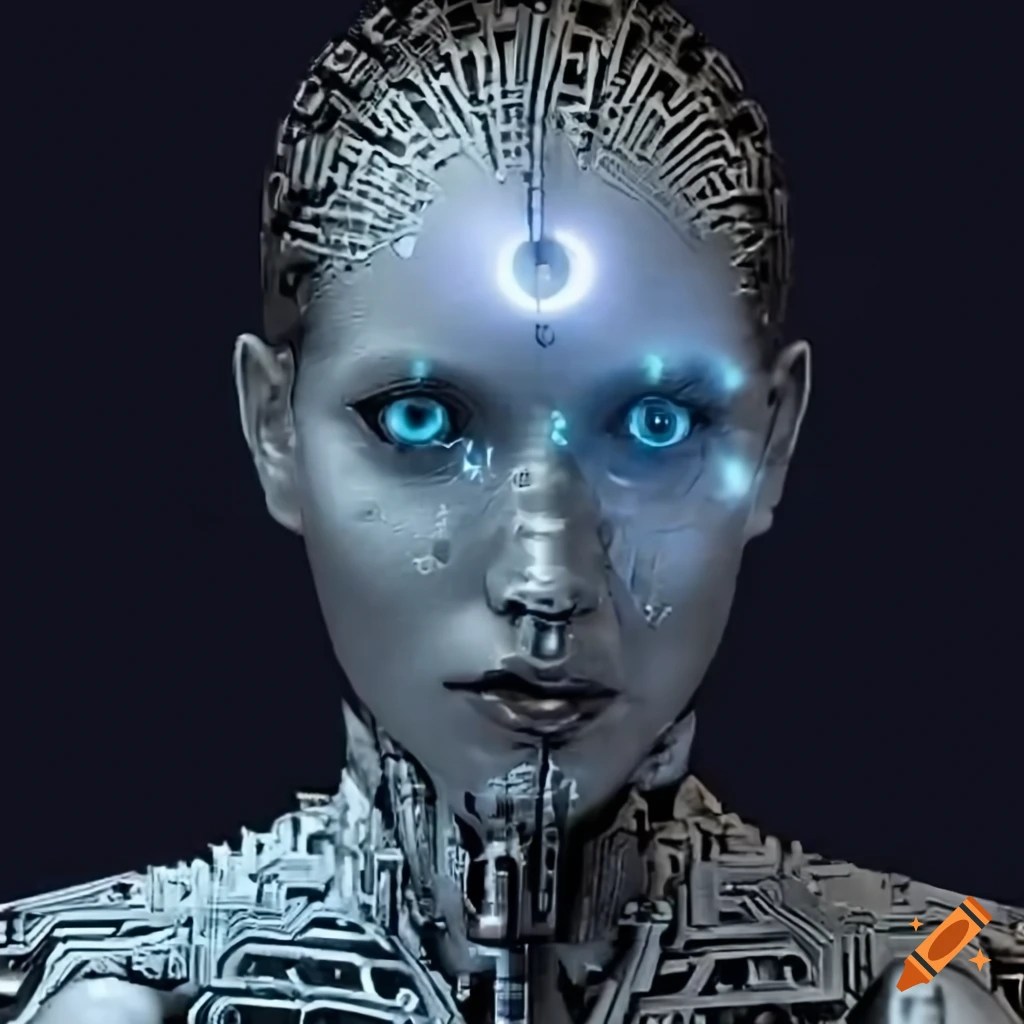 Conceptual art depicting an artificial intelligence god on Craiyon