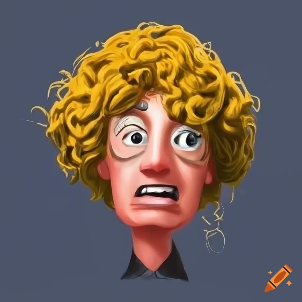 Happy cartoon character with black hair and glasses