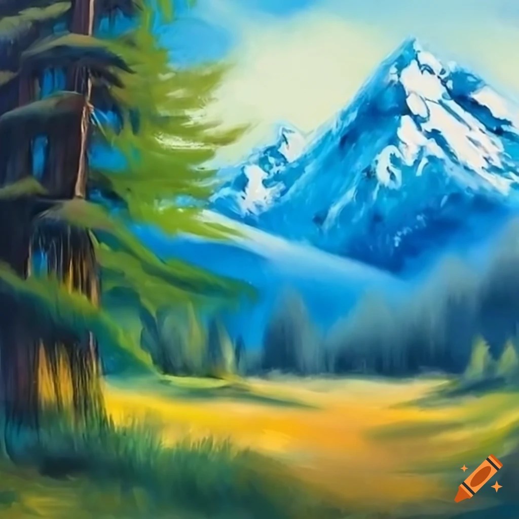 Bob rossstyle landscape painting on Craiyon