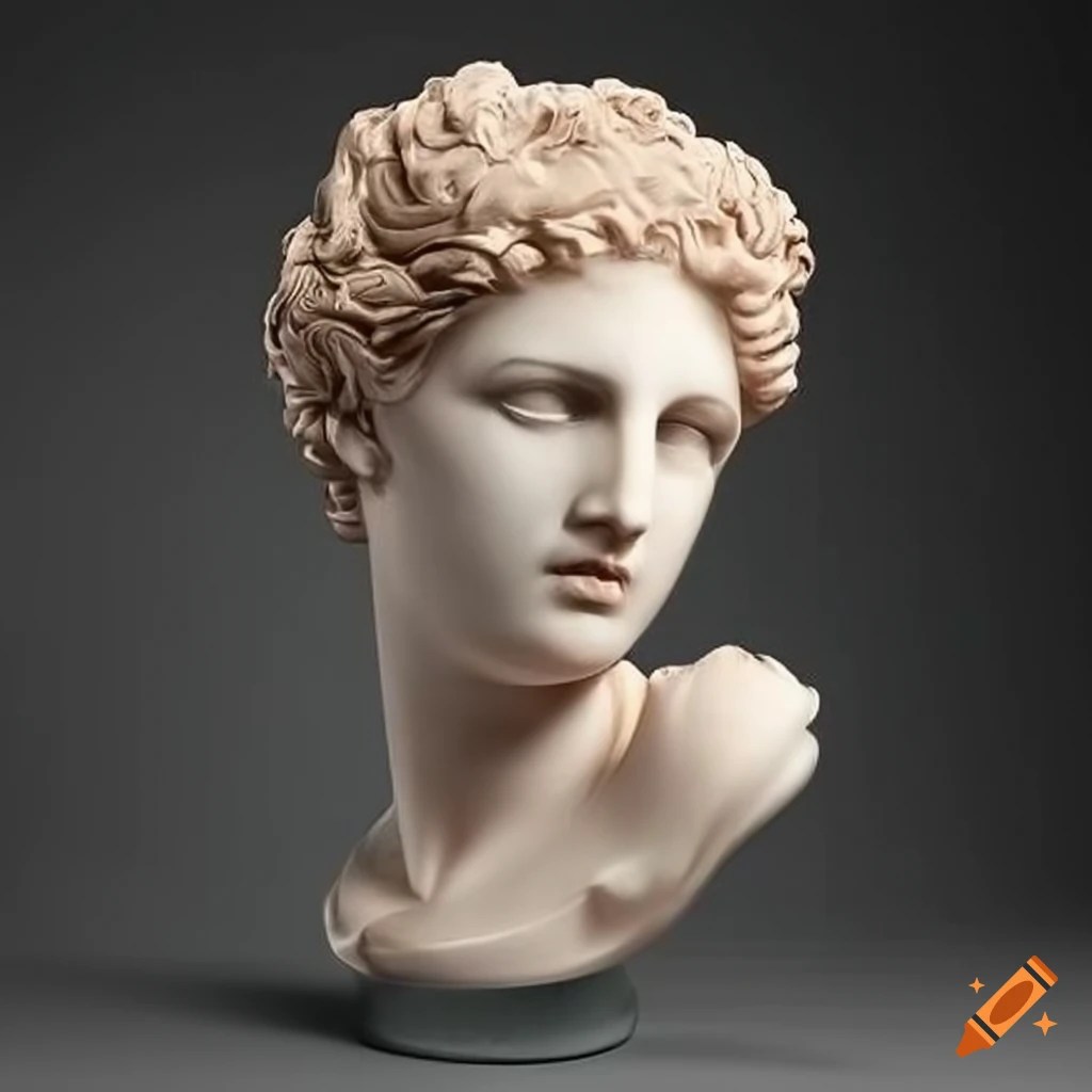 Sculpture of aphrodite's bust on Craiyon