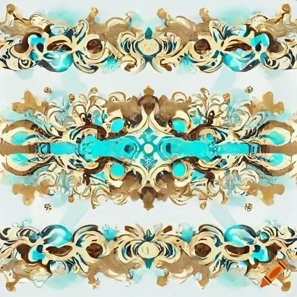 Gold and turquoise horizontal line on white background