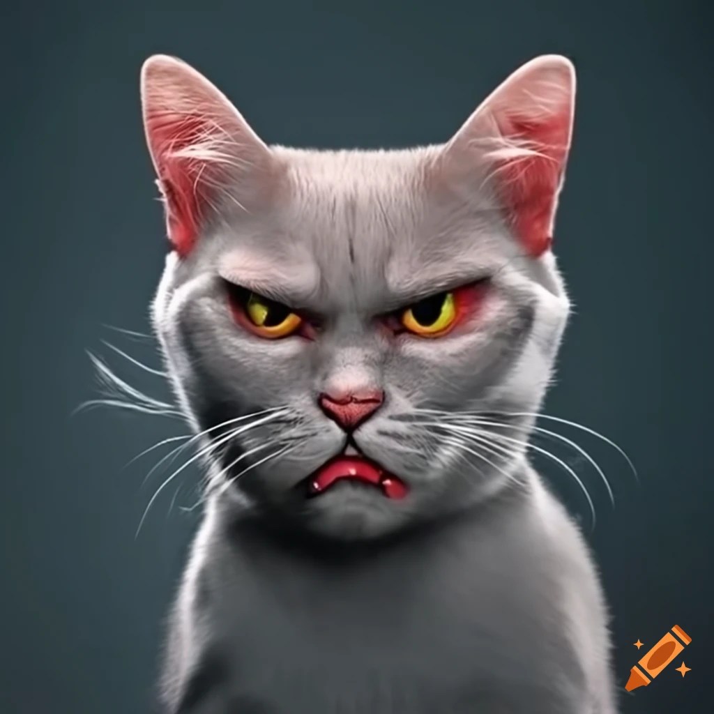 Image of an angry cat multitasking on Craiyon