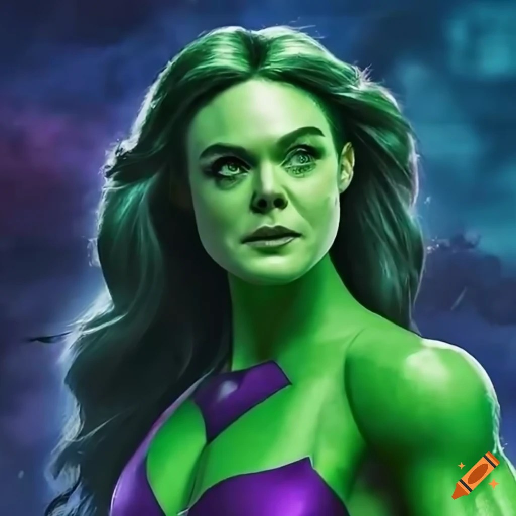 Elle fanning as shehulk in a live action movie on Craiyon