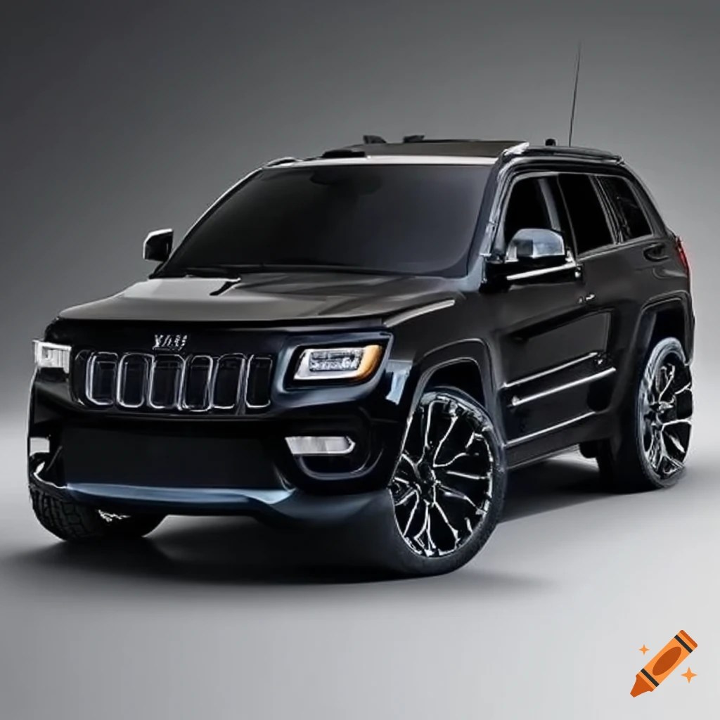Black jeep grand cherokee with custom modifications on Craiyon