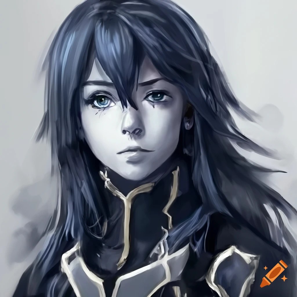 Photorealistic sketch of lucina from fire emblem on Craiyon