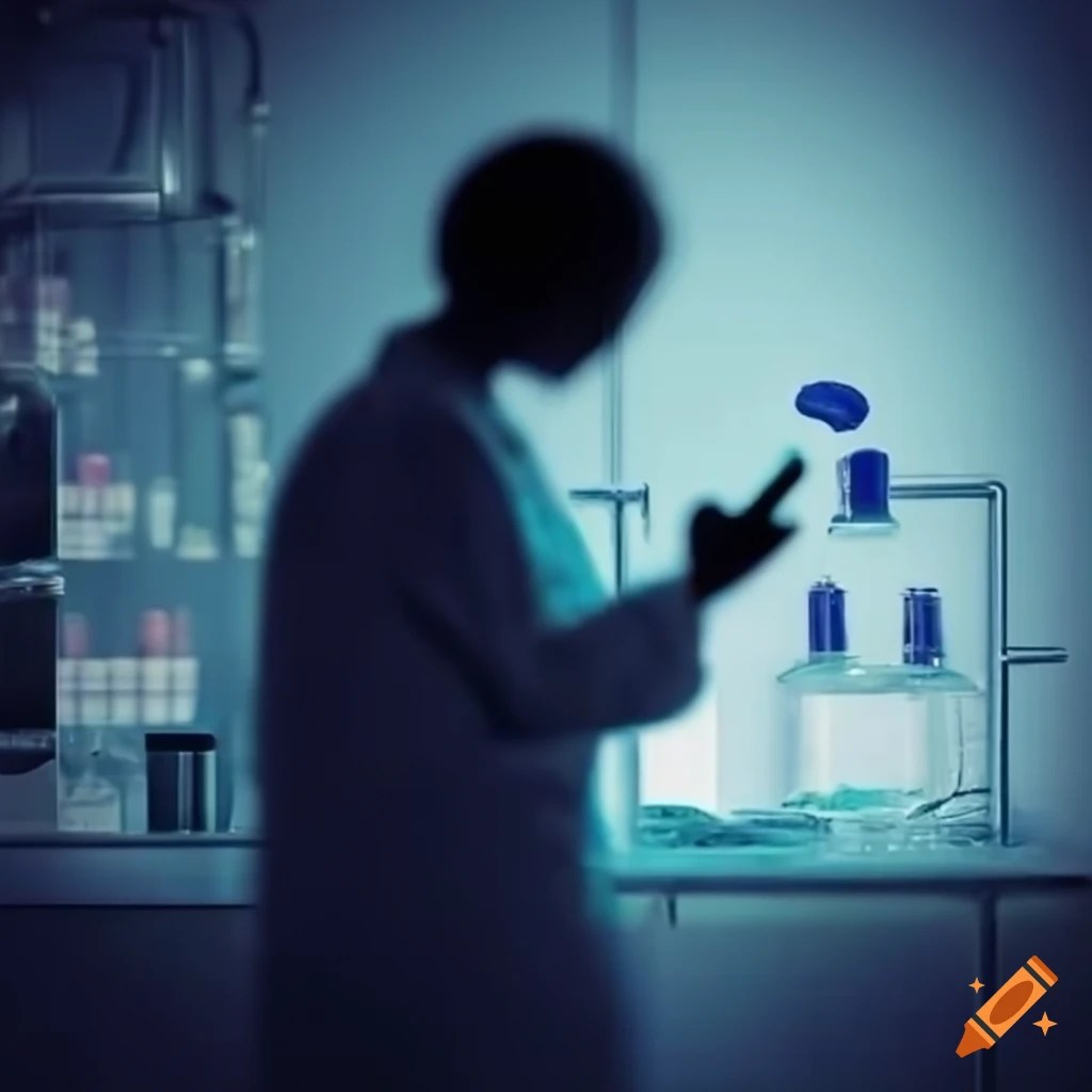 Person observing inside a chemical laboratory on Craiyon