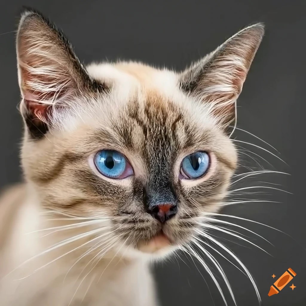Siamese and grey tabby kitten with unique blend of traits